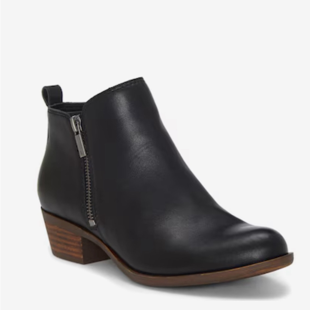 EUC! Lucky Brand Black Leather Ankle Boots (10)